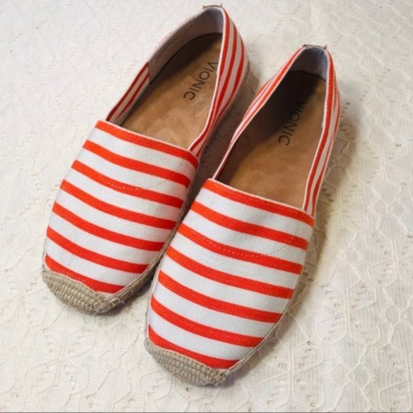 Vionic Valeri Espadrilles Orthopedic Striped Flats - Picture 2 of 9